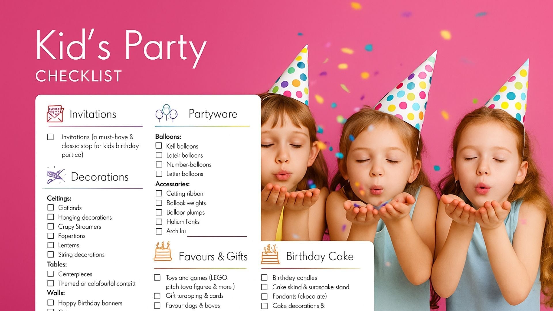Free Printable Kids' Birthday Party Checklist