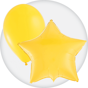 Yellow Latex and Mylar Balloons - Party Expert