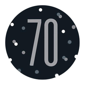 70th - Happy Birthday Black & Silver - Party Expert
