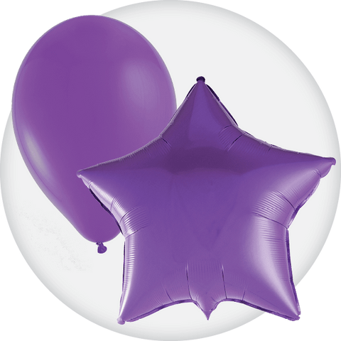 Purple Latex and Mylar Balloons - Party Expert