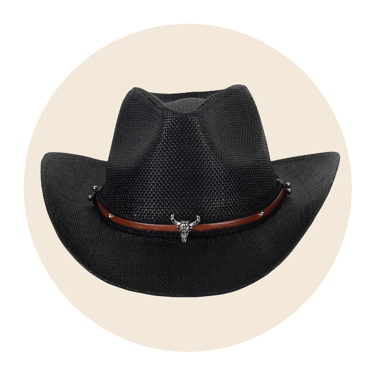 Bande De Chapeau Cowboy En Cuir Et Nickel - Style Western Bande De Chapeau Cowboy En Cuir Et Nickel - Style Western