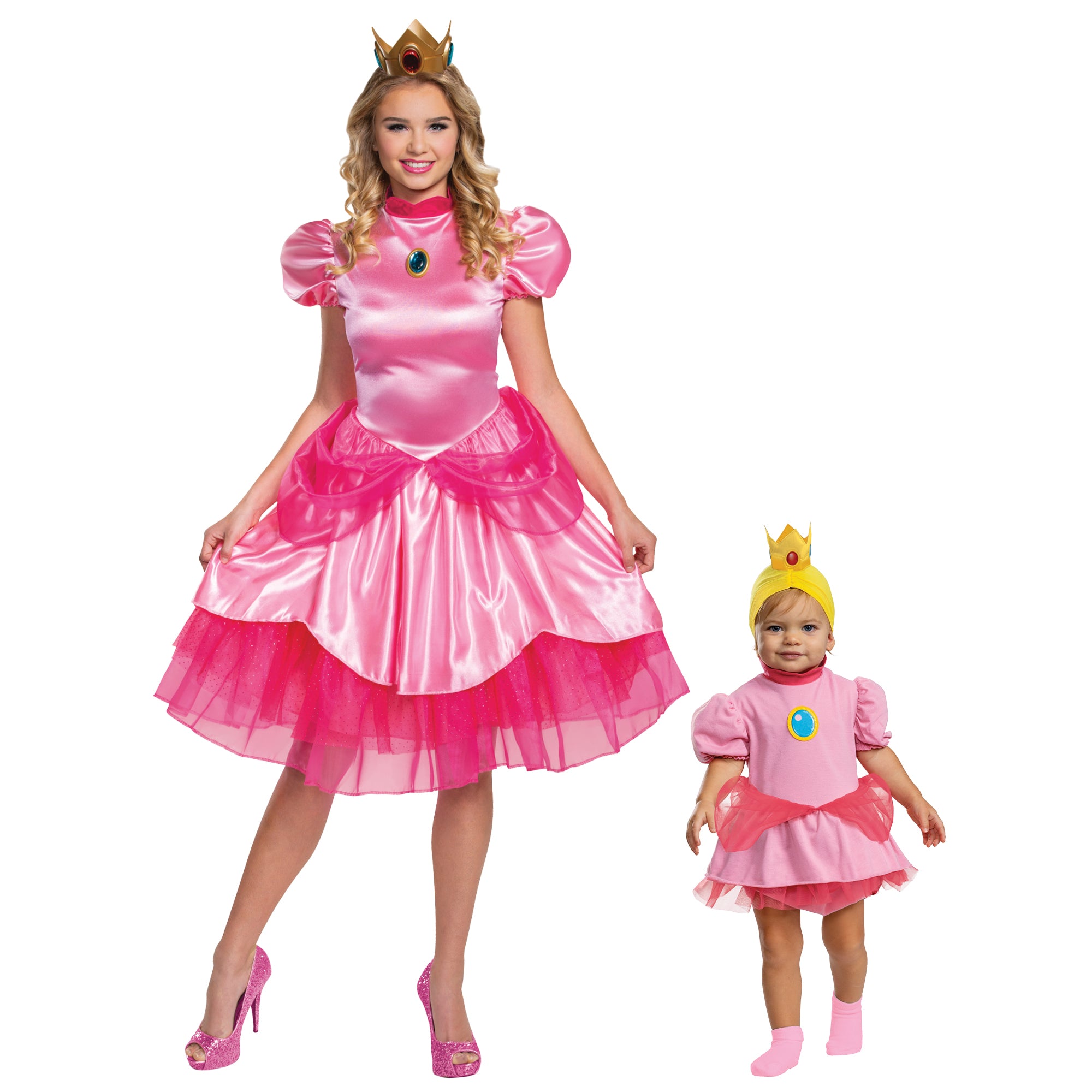 BUNDLE MOM & ME COSTUME Princess Peach Super Mario Costumes Party