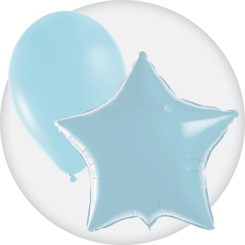 Pastel Blue Latex and Mylar Balloons - Party Expert