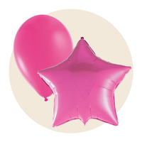 Bright Pink Latex and Mylar Balloons - Party Expert