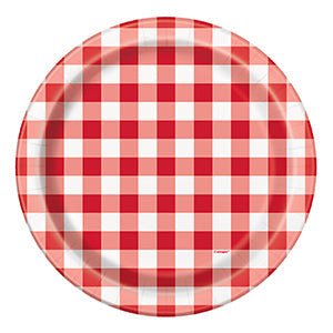 Red Gingham Party Supplies and Decorations