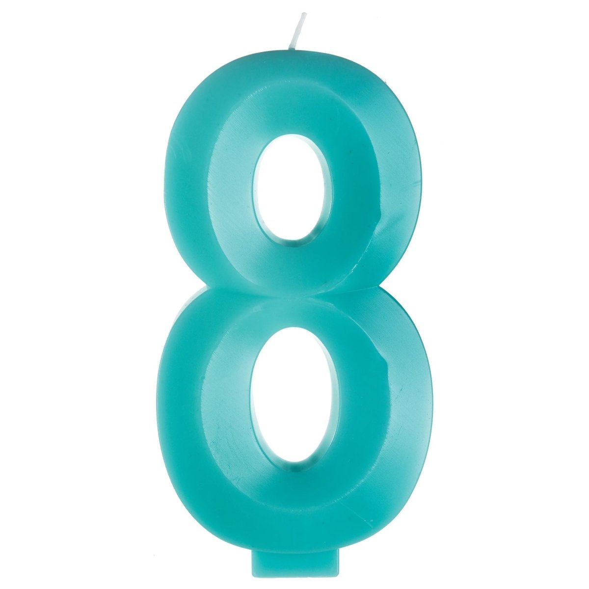 Aqua Number 8 Birthday Facet Candle, 1 Count Party Supplies Party