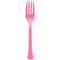 AMSCAN CA Disposable-Plasticware Bright Pink Plastic Forks, 20 Count 192937434390