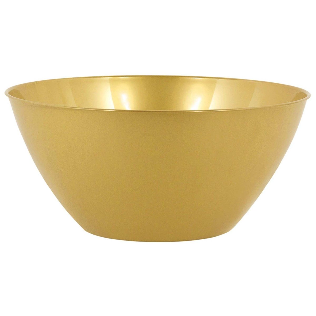 AMSCAN CA Disposable-Plasticware Gold Recyclable Plastic Bowls, 5 Count