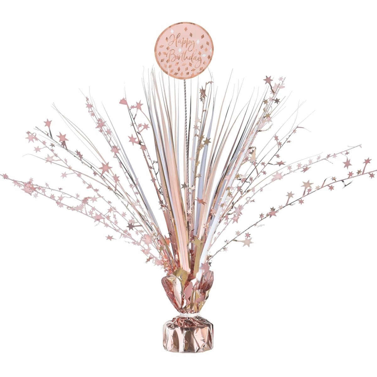 Amscan Caribbean Blue Foil Star Spray Centerpiece - 12 Inch Tall Party Decoration, Balloon Weight