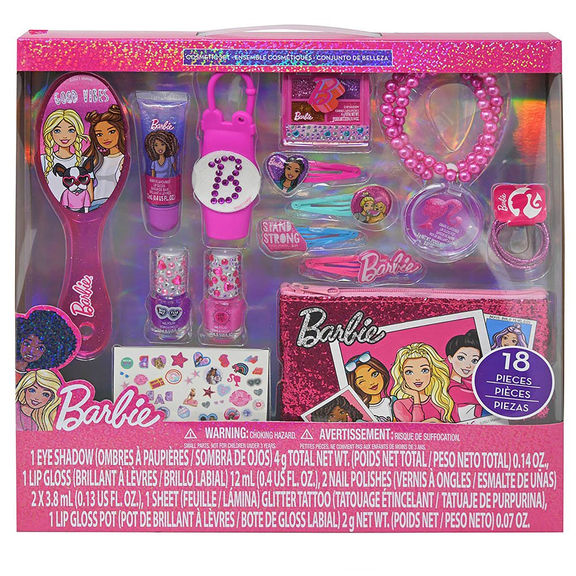 Barbie : maquillage, vernis, accessoire de cheveux … les 3