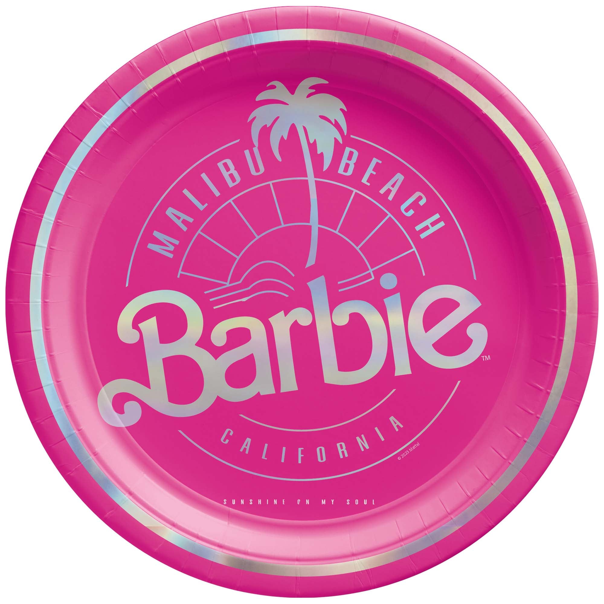 Petites assiettes rondes en papier de Barbie Malibu