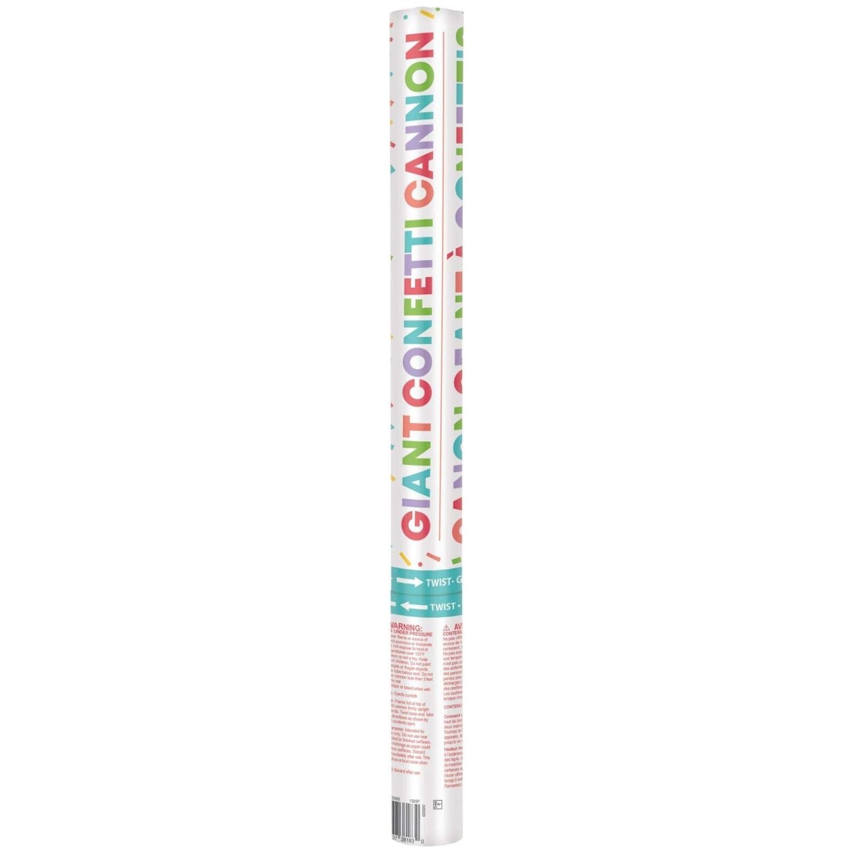 AMSCAN CA Party Supplies Giant Confetti Cannon, Rainbow, 1 Count 192937381830
