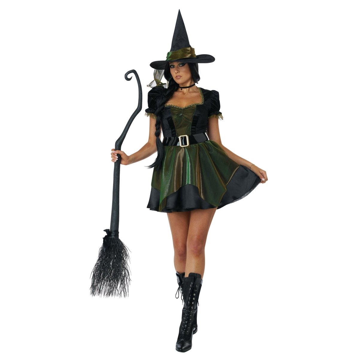 party city witch dress Kids' Enchanted Witch Black Dress with Hat Halloween Costume, Assorted Sizes