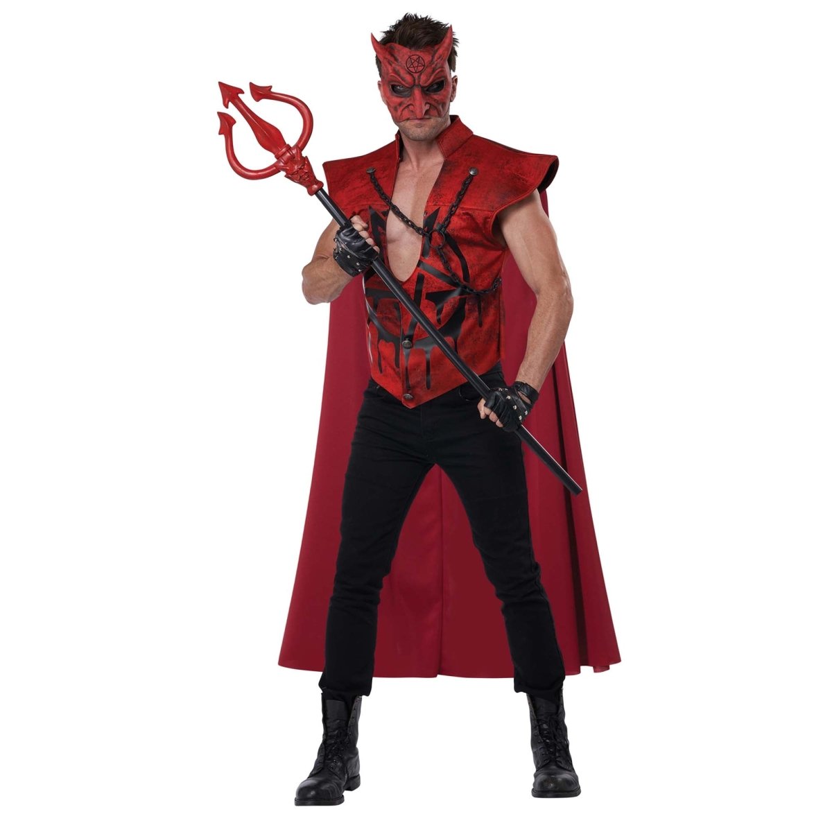 Hot as Hell Devil Costume for Adults, Red Cape Party Expert
