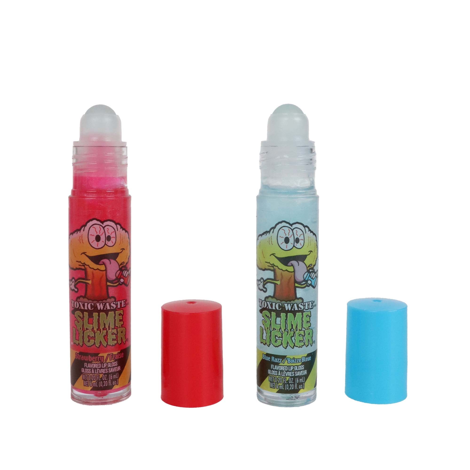 Toxic Waste Slime Licker Rollerball Lip Gloss, Strawberry and Blue Razz, 2  Count