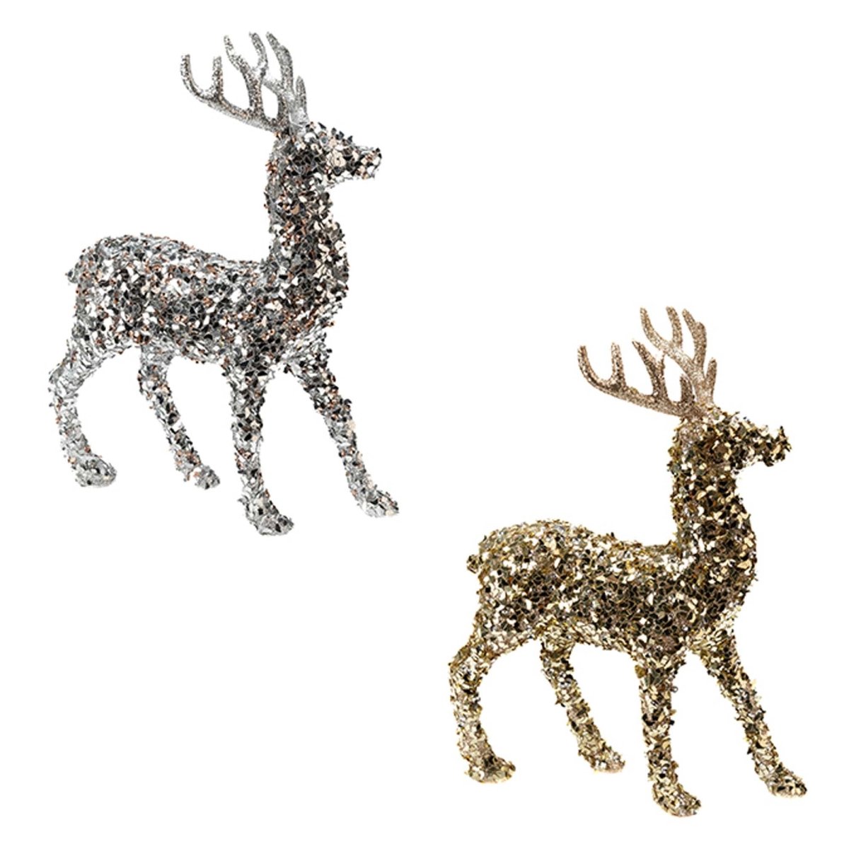 DANSON DECOR Christmas Foam Glittered Standing Reindeer, 12 Inches, Assortment, 1 Count 062615844172