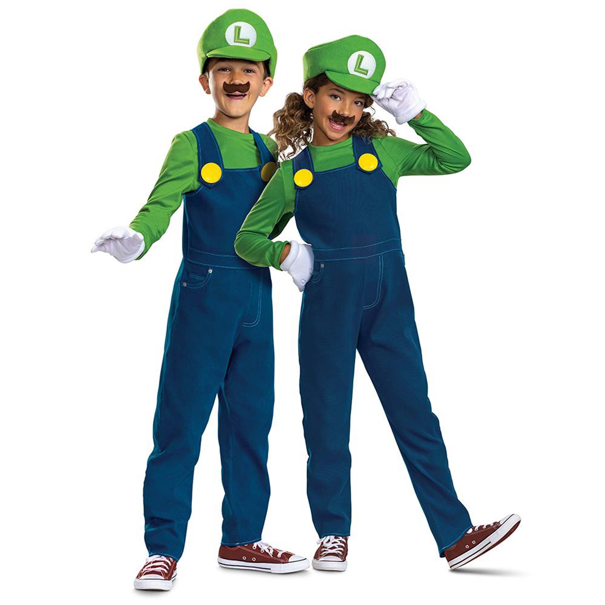 Nintendo Super Mario Bros Luigi Costume for Kids Party Expert