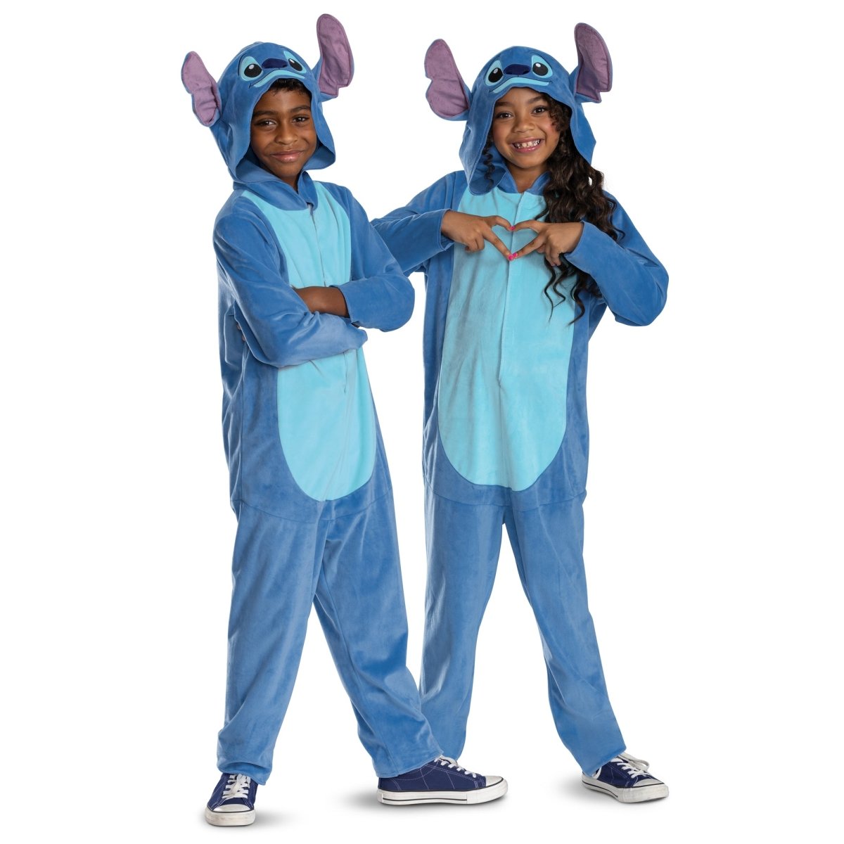 DISGUISE (TOY-SPORT) Costumes Stitch Jumpsuit Costume for Kids, Disney, Hooded Jumpsuit