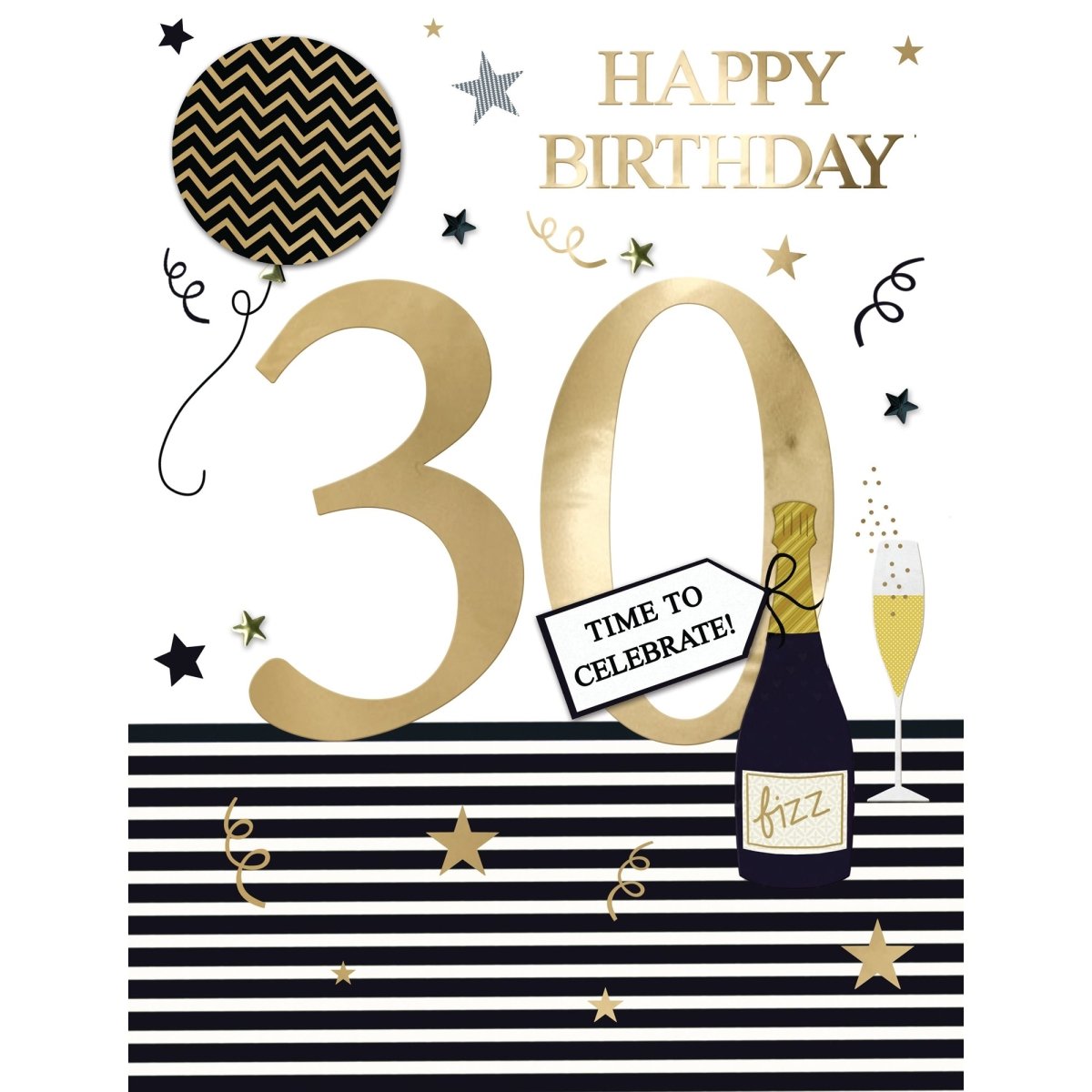 DISTRIBUTION INCOGNITO Greeting Cards Giant 30th Birthday Card, Time to Celebrate, 9 x 12 Inches, 1 Count 5034527343093