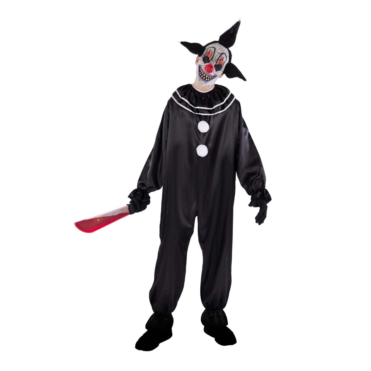Creepy Clown Costume for Adults, Jumpsuit and Mask Party Expert