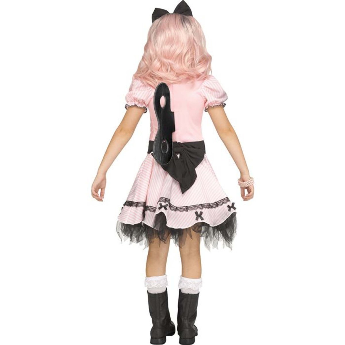 WindUp Doll Costume for Toddlers, Pink and Black Dress Party Expert