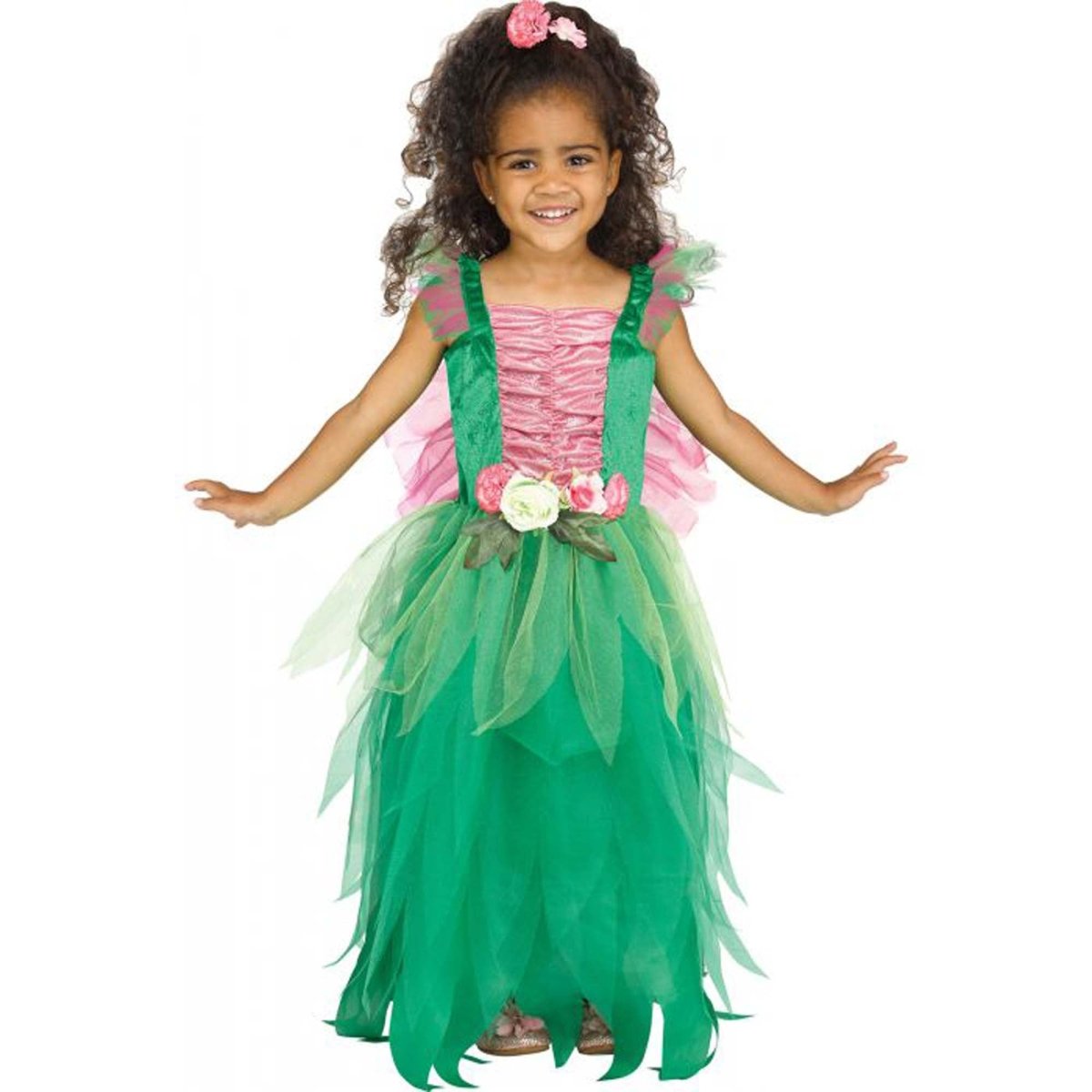Woodland Fairy Costume for Toddlers, Green and Pink Dress