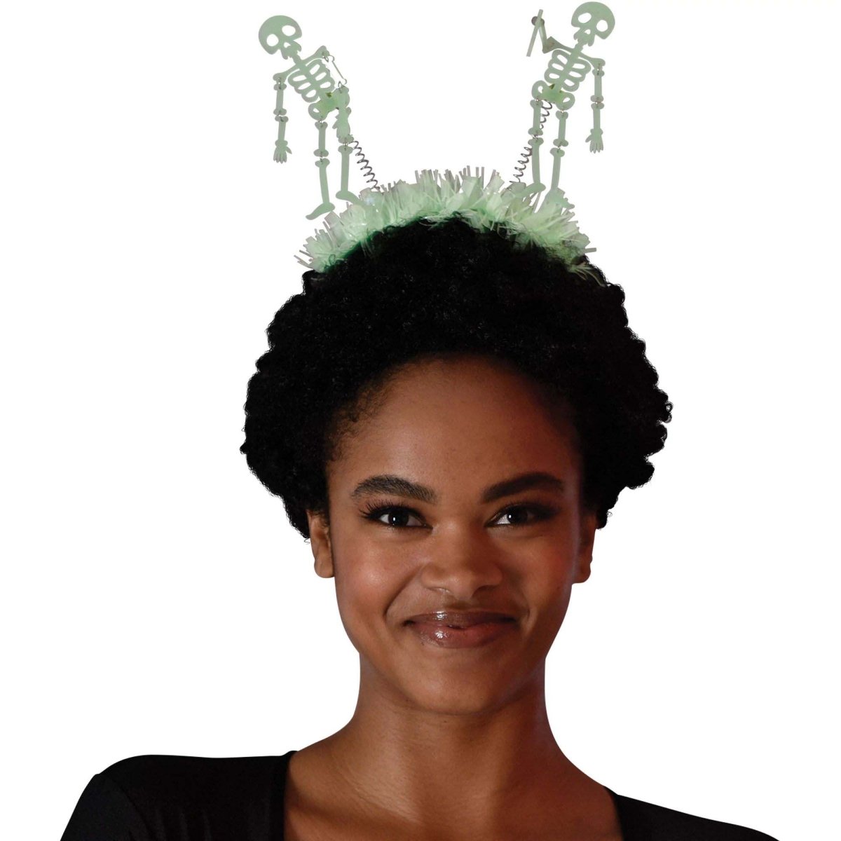 Dangling Glow Skeleton Headbopper for Adults | Party Expert
