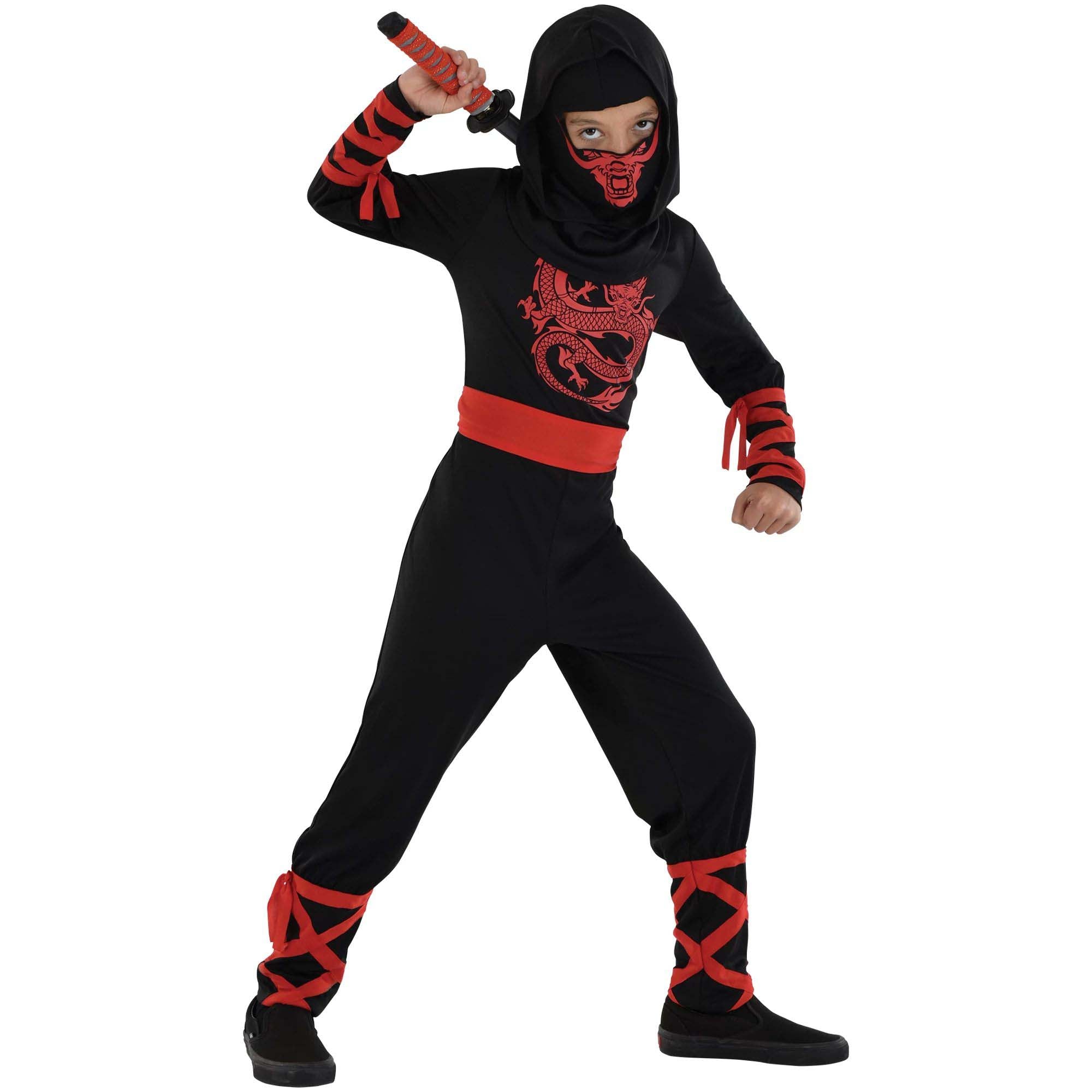 Boys red ninja costume top