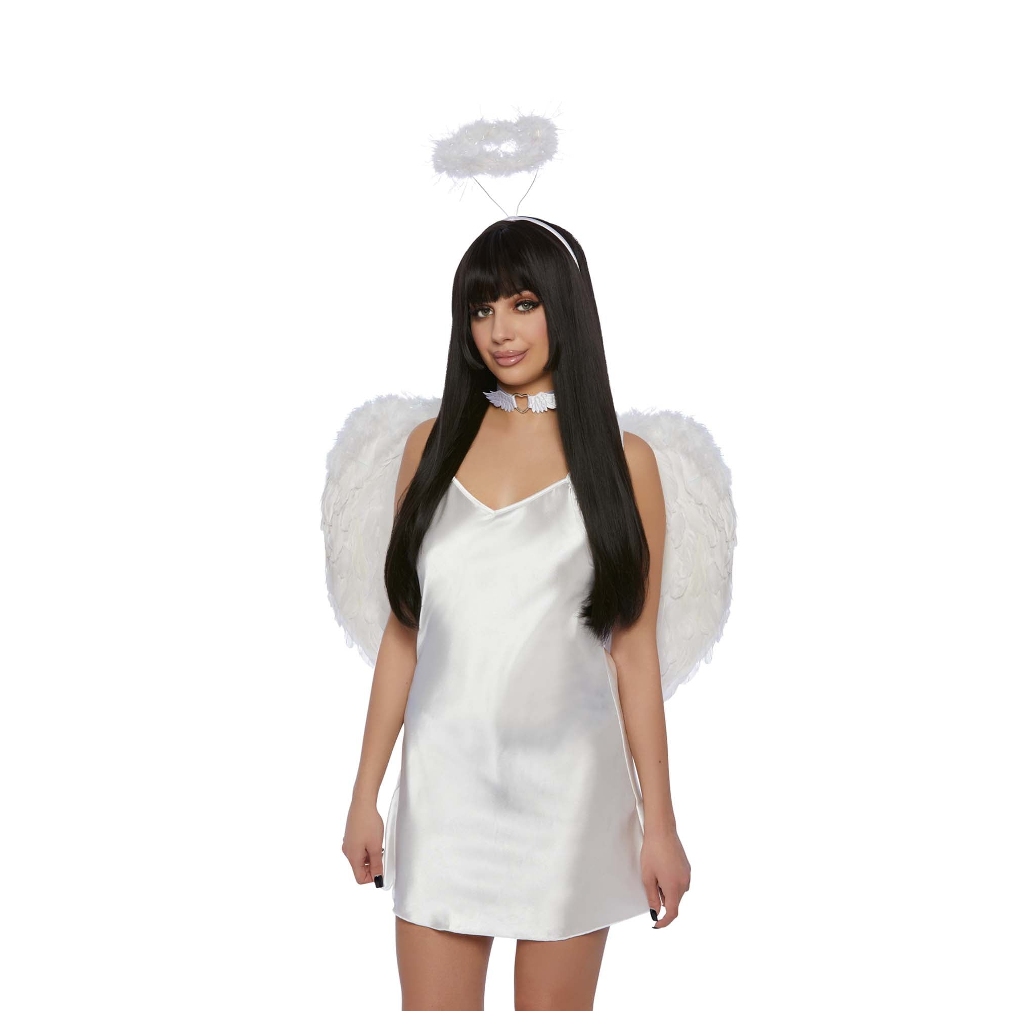 Ailes en plumes d'ange classique, blanc, taille unique, accessoire de  costume à porter pour l'Halloween