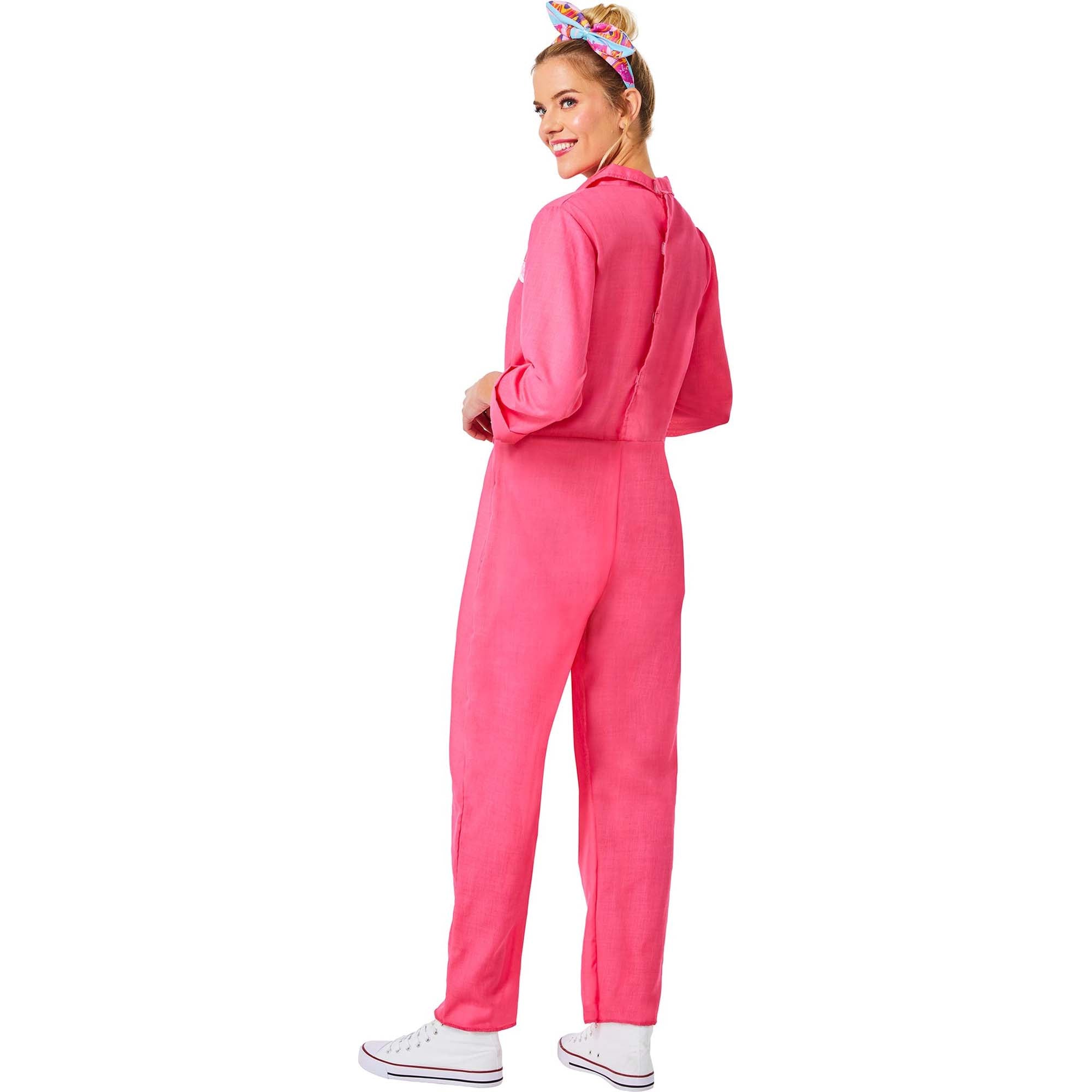 Barbie Pink Utility Jumpsuit Costume for Adults | Party Expert