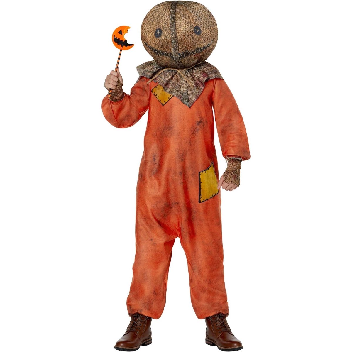 Trick 'r Treat Sam Costume for Kids, Orange Jumpsuit Party Expert