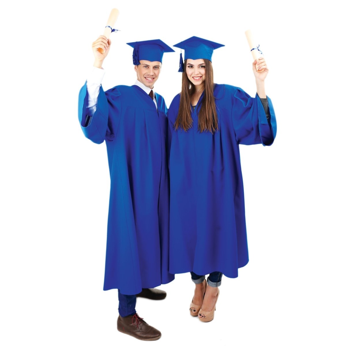 Royal Blue Graduation Gown with Hat for Adults Royal Blue Graduation Gown with Hat for Adults