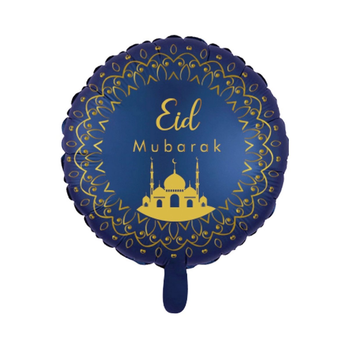 JIATAO INDUSTRY (SHANGHAI) CO,. Limited Balloons Eid Mubarak Round Foil Balloon, Blue and Gold, 18 Inches, 1 Count 810120718217