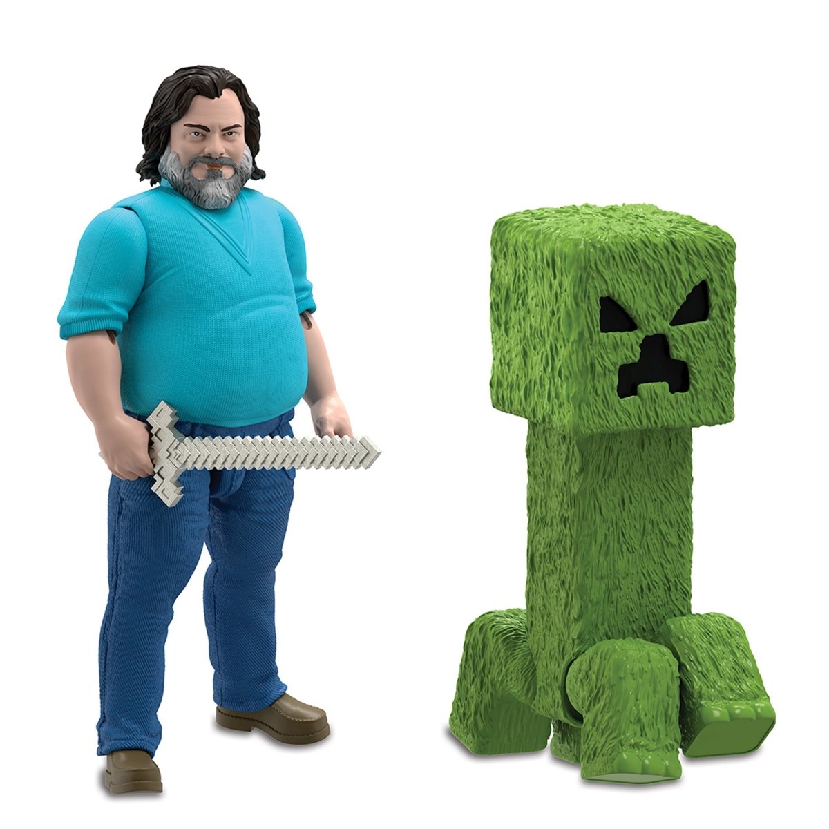 Black Steve Steve Minecraft Action Figure Action Figure With Wolf