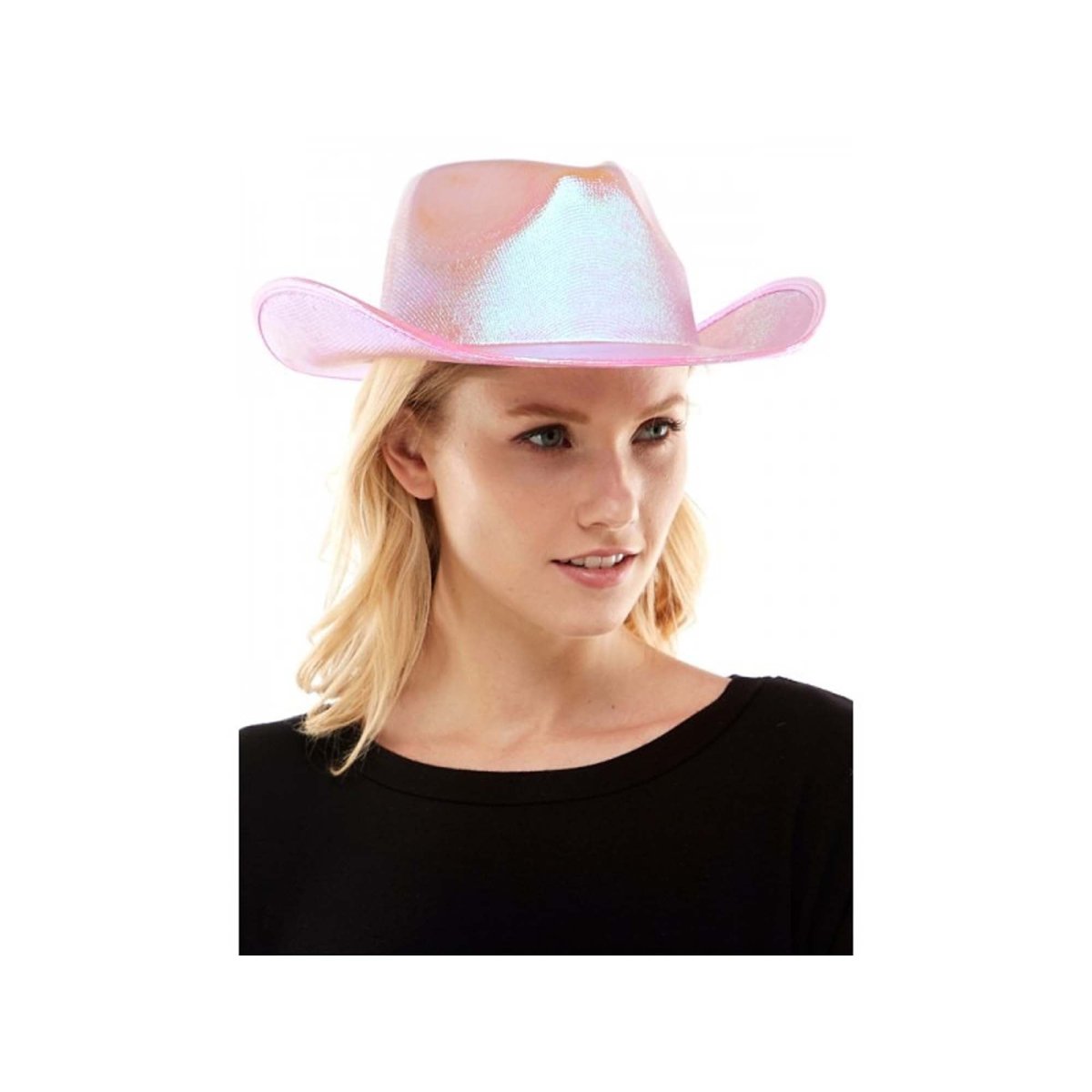 Iridescent Pink Cowboy Hat for Adults Party Expert