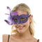 KBW GLOBAL CORP Costume Accessories Purple Venetian Mask with Side Feathers, 1 Count 831687064227