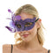 KBW GLOBAL CORP Costume Accessories Purple Venetian Mask with Side Feathers, 1 Count 831687064227