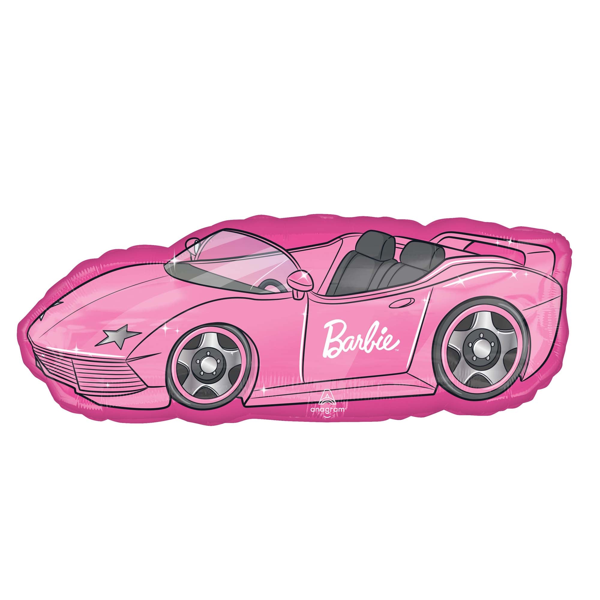 Ballon mylar supershape voiture de Barbie 25 pouces Party Expert