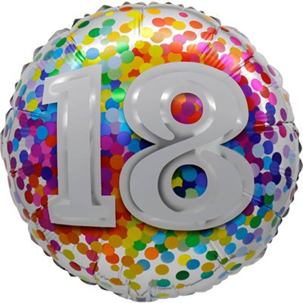LE GROUPE BLC INTL INC Balloons Confetti 18th Birthday Foil Balloon, 18 Inches, 1 Count 872433808108