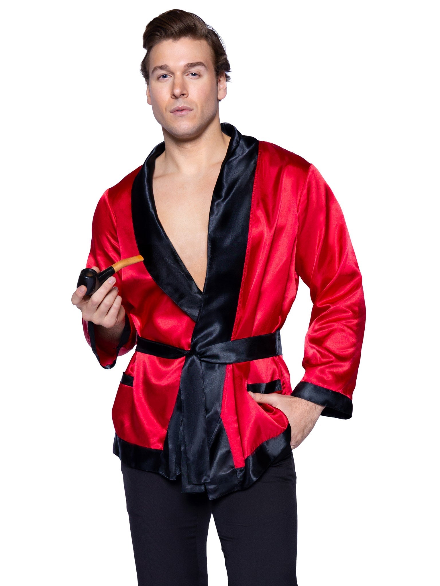 Bachelor Costume for Adults, Red and Black Robe