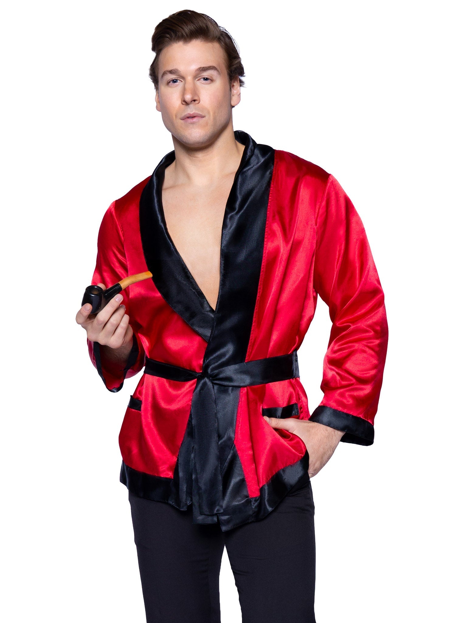 Bachelor Costume for Adults, Red and Black Robe Party Expert