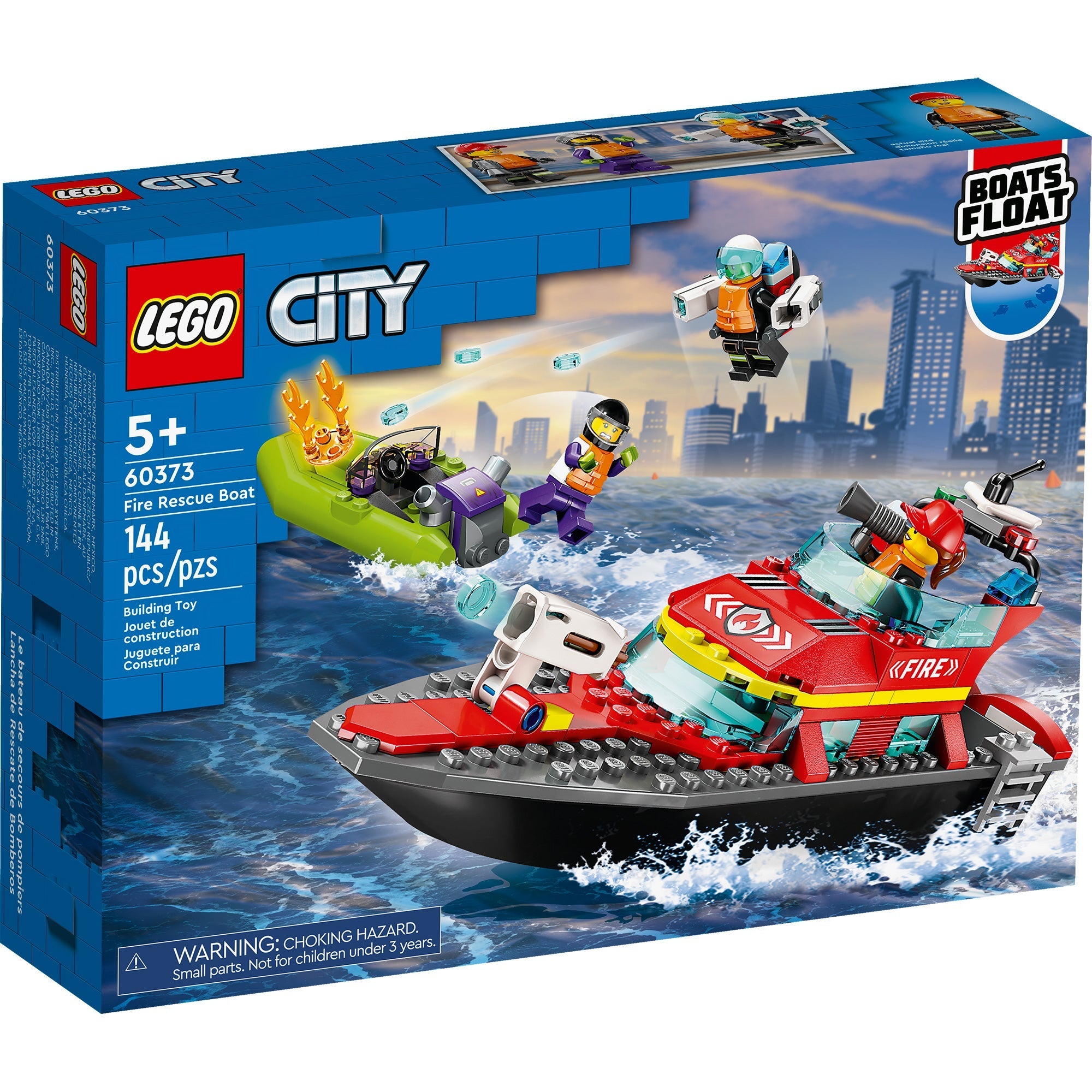 LEGO City Le bateau de secours de pompiers, 60373