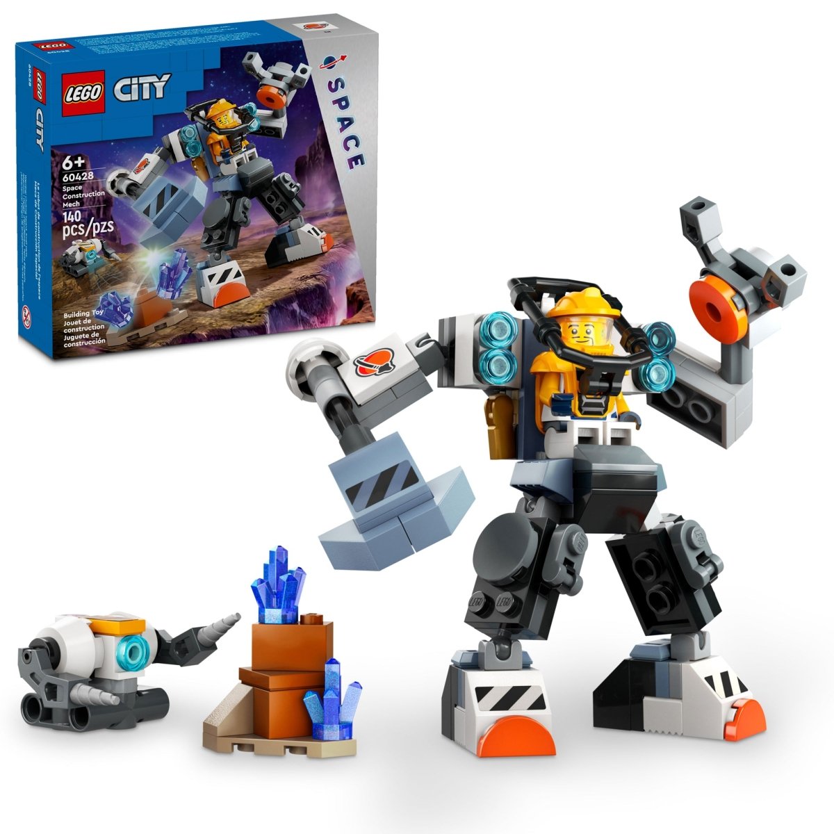 LEGO City Space Construction Mech, 60428, 140 Pieces Party Expert