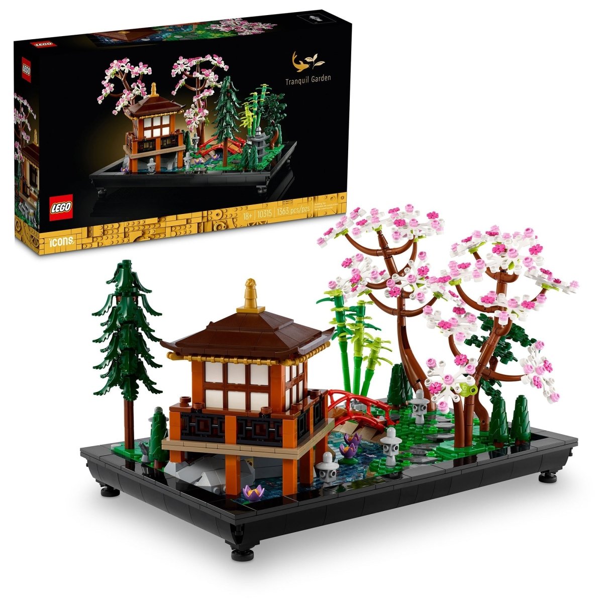 LEGO Icons Tranquil Garden, 10315, Ages 18+, 1363 Pieces | Party