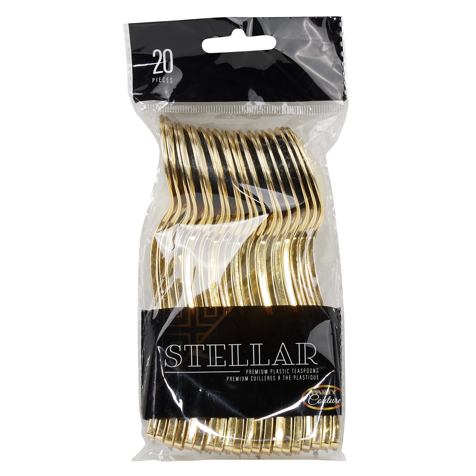 Small Gold Plastic Spoons, 20 Count Party Expert