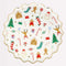 MERI MERI Christmas Jolly Christmas Large Round Lunch Paper Plates, 9 Inches, 8 Count 636997283425