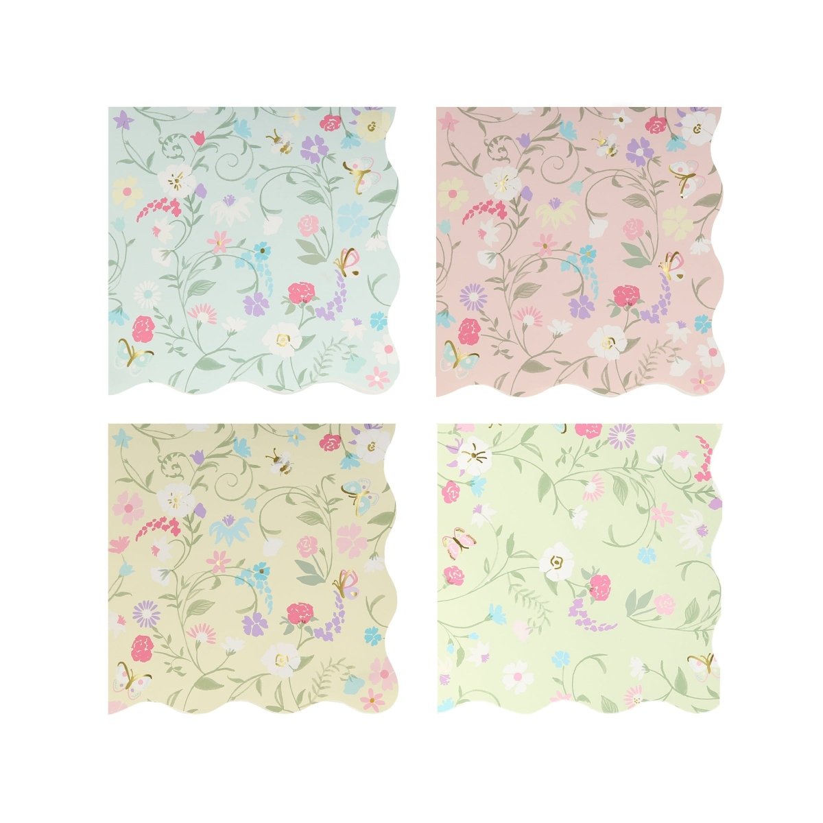 Meri Meri Everyday Entertaining Floral Small Beverage Napkins, Ladurée, 16 Count