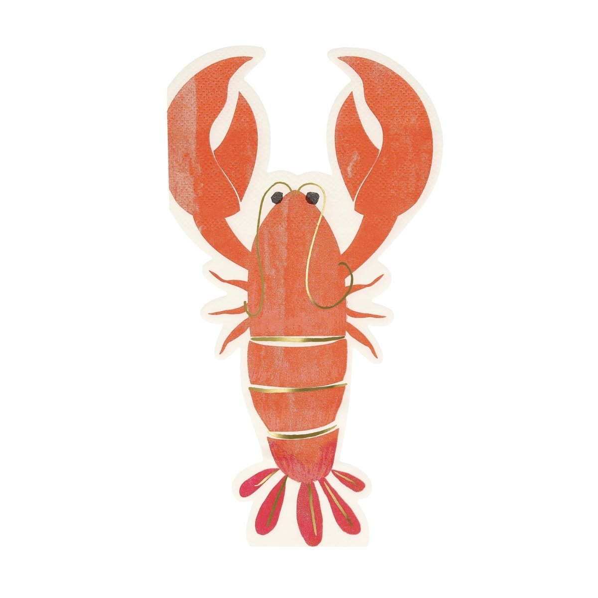 Meri Meri Everyday Entertaining Lobster Shaped Small Beverage Napkins, 16 Count 636997281315