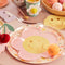 Meri Meri Kids Birthday Groovy Flower Large Flower Shaped Lunch Paper Plates, 9 Inches, 8 Count
