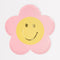 Meri Meri Kids Birthday Groovy Flower Large Flower Shaped Lunch Paper Plates, 9 Inches, 8 Count